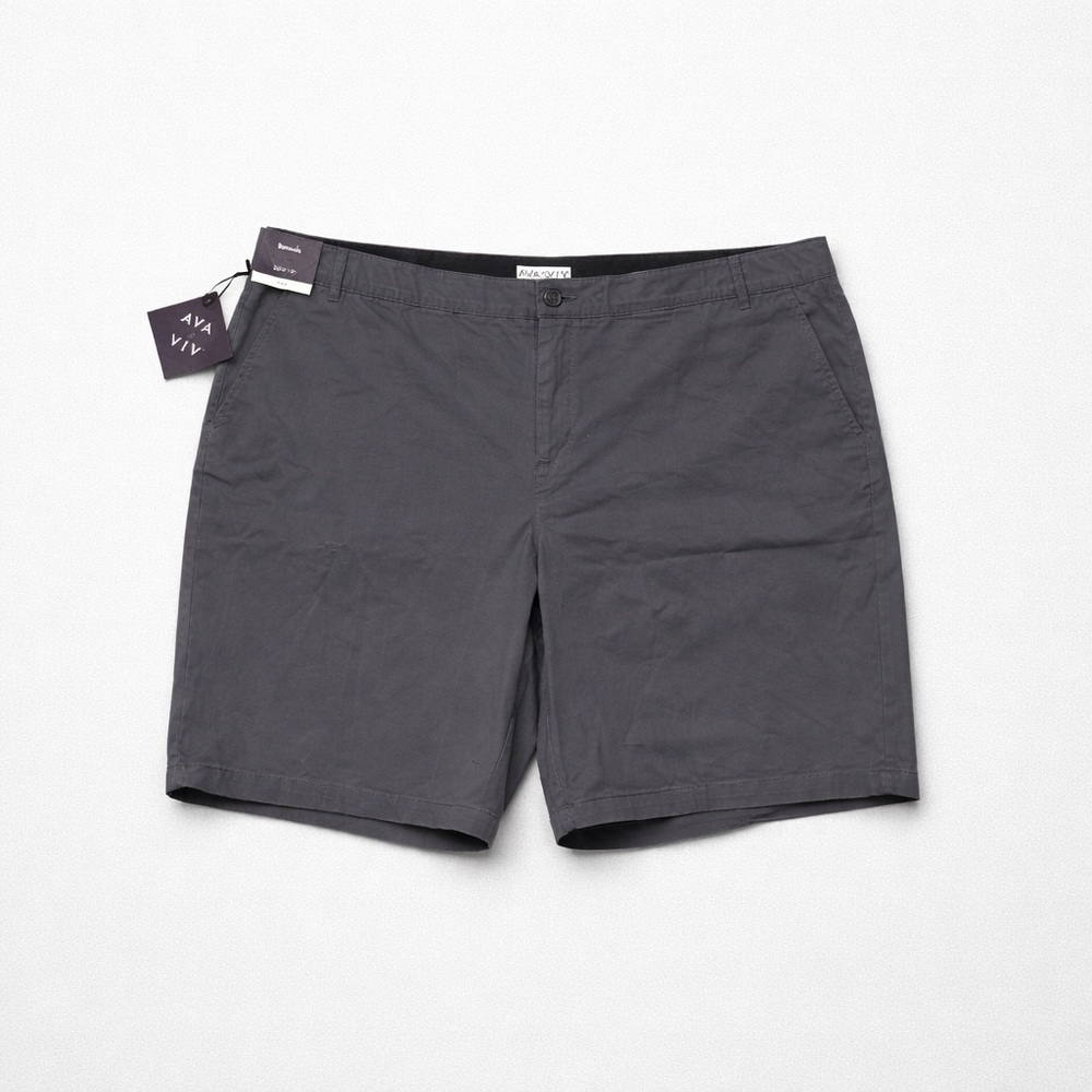 Ava & Viv Men's Charcoal Flat Front Shorts